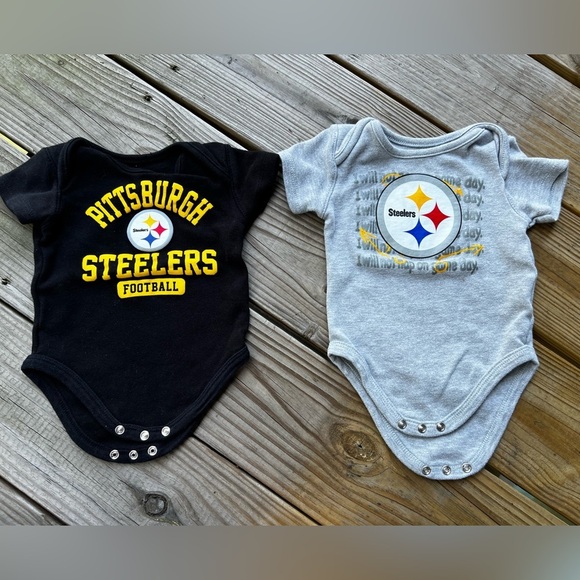 Infant 6-9M NFL Pittsburgh Steelers Baby snap Onesies Set - Picture 1 of 5
